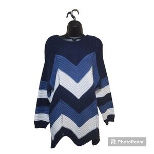 Shein Women's Sweater Pullover Color Block Chevron Cozy Chunky Stripes Size M